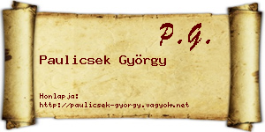 Paulicsek György névjegykártya