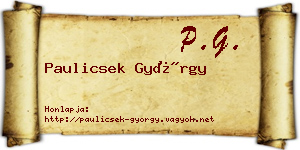 Paulicsek György névjegykártya