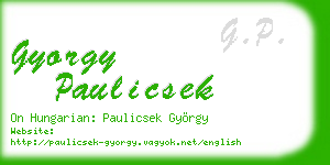 gyorgy paulicsek business card